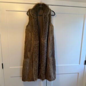 Brown Fur Long Vest